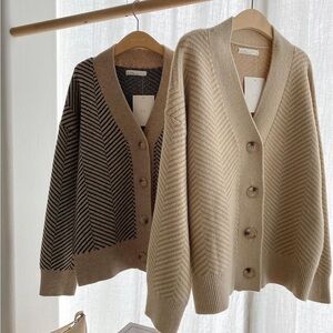 Oak + Fort Herringbone Cardigan